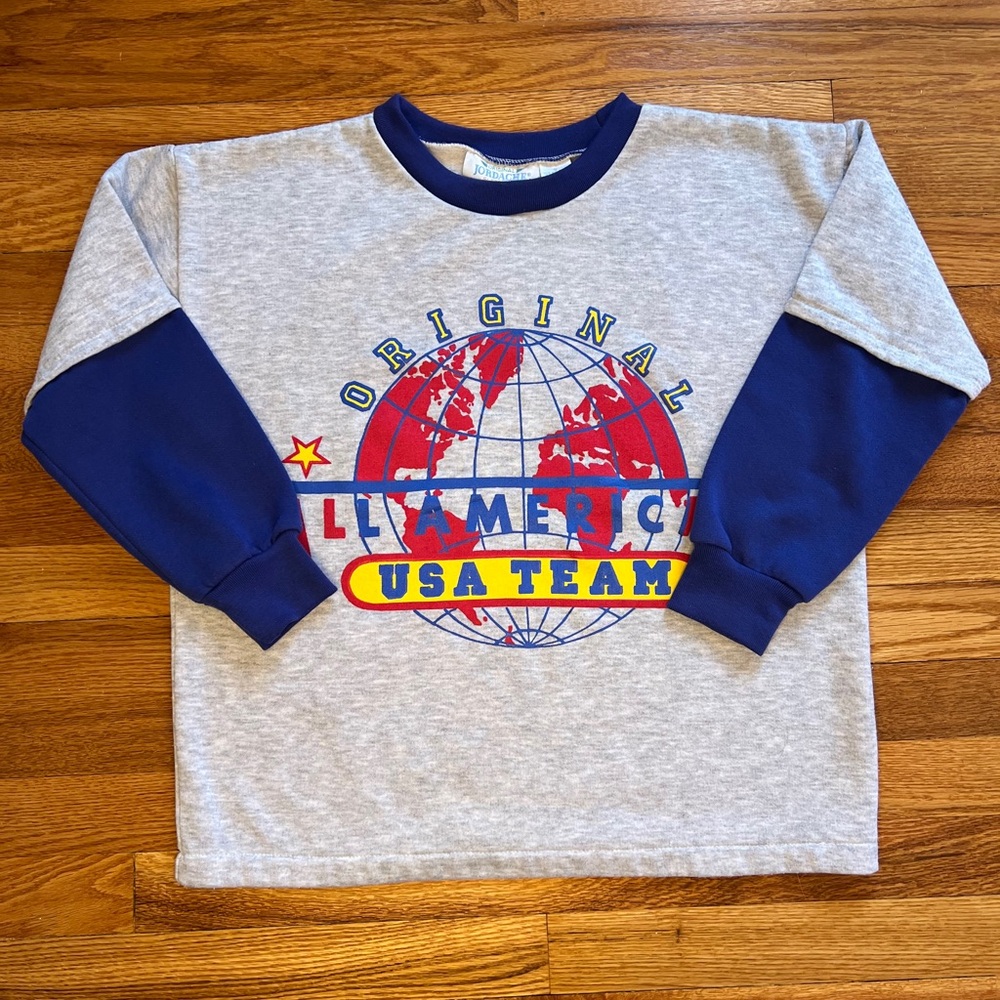 90s Jordache All American USA Team vintage Crewneck sweatshirt sleepwear small